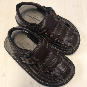 Arizona closed toe dress sandal Brown faux leather